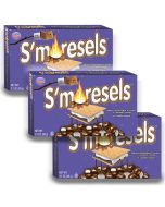 American Sweets - A pack of 3 S'morsels Theatre boxes full of marshmallow and graham biscuit American candy bites covered in chocolate