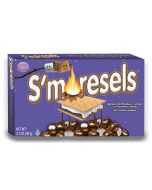 American Sweets - S'morsels Theatre box full of marshmallow and graham biscuit American candy bites covered in chocolate