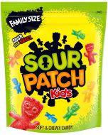 A family size sharing bag of American candy sour patch kids sweets
