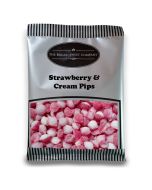 Strawberry and Cream Pips - 1Kg Bulk bag of traditional small strawberry and cream flavour boiled sweets