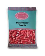 Strawberry Pencils - 1Kg Bulk bag of retro strawberry liquorice sweets with a fondant centre!