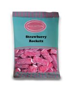 Strawberry Rocketz - 1Kg Bulk bag of retro fizzy strawberry liquorice sweets with a fondant centre!