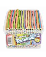 Sweetzone rainbow pencils sweets in a bulk plastic tub