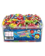Sweetzone rainbow pencils sweets in a bulk plastic tub