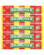 A pack of 5 Drumstick chew bars, vanilla and raspberry flavour chewy sweets