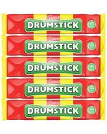 A pack of 5 Drumstick chew bars, vanilla and raspberry flavour chewy sweets