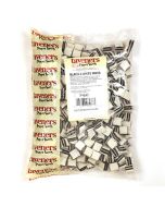 A bulk 3kg bag of Taveners black and white liquorice mints