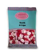 Teeth and Lips - 1Kg Bulk bag of retro fruit flavour jelly sweets in the shape of teeth and lips