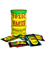 Toxic Waste comes packed with an assortment of super - sour flavours including Lemon, Watermelon, Black Cherry, Apple and Blue Raspberry