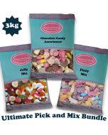 Ultimate Pick and Mix Sweets Bundle - 3 x 1Kg Share Bags - Chocolate - Jelly - Fizzy