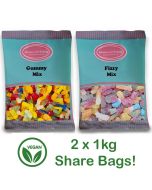 Vegan 2Kg BUNDLE - 1 x Vegan Gummy Mix 1Kg and 1 x Vegan Fizzy Mix 1Kg