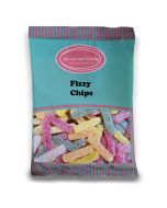 Vegan Fizzy Chips - 1Kg Bulk bag of Vegan fruit flavour sweets, shaped like chips with a fizzy coating!