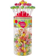 A full jar of 150 assorted fruit flavour lollies
