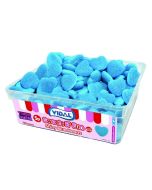 Blue Raspberry flavour jelly sweets shaped like hearts and they paint your mouth blue!