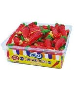 Jelly sweets with a hot flavour and shaped like chillies