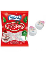 Christmas Sweets - 1Kg Bulk bag of vanilla flavour marshmallow sweets shaped like Santa Faces