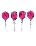 Strawberry flavour mega lollipops with a chewy bubblegum centre