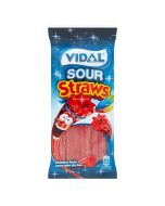 Vidal sour strawberry flavour hollow liquorice straws