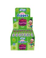 A full box of Vidal dipper chew bars with a sour apple flavour and they paint your mouth green!