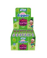 A full box of Vidal dipper chew bars with a sour apple flavour and they paint your mouth green!