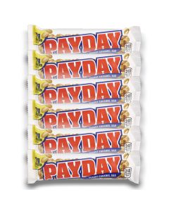 American Sweets - A pack of 6 Hersheys Payday American candy bars made from peanuts and caramel.