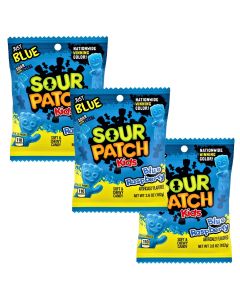 American Sweets - A pack of 3 Blue raspberry flavour sour patch kids candy