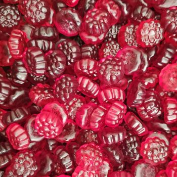 Retro sweets - blackberry and raspberry flavour jelly sweets shaped like berries