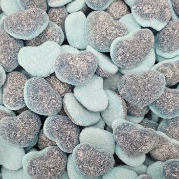 Retro Sweets - fizzy blue jelly sweets shaped like hearts