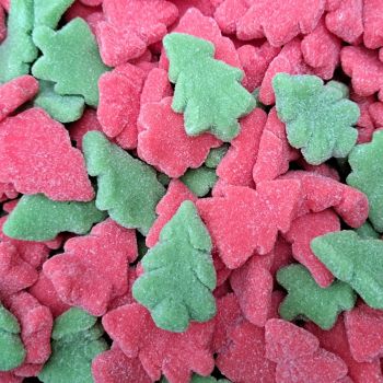 Christmas Sweets - Apple and cherry flavour fizzy sweets shaped like Christmas Trees