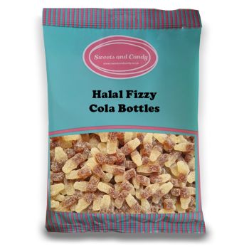 Halal Pick and Mix Sweets - 1kg Bulk bag of Fizzy Cola Bottles, sugar coated jelly sweets in the shape of bottles