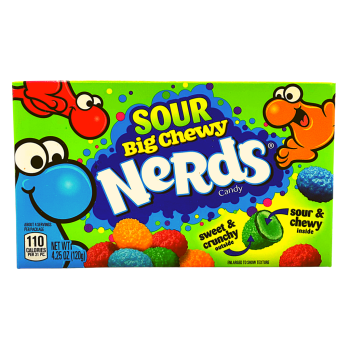 A theatre box full of American big sour chewy Nerds! Imported American sweets.