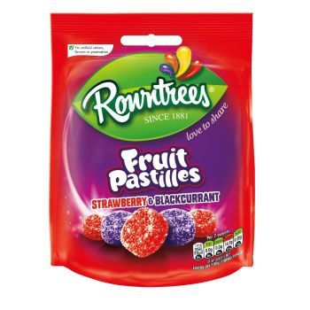 A 120g bag of the two best flavours on Fruit Pastilles, Strawberry and Blackcurrant!