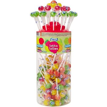 A full jar of 150 assorted fruit flavour lollies