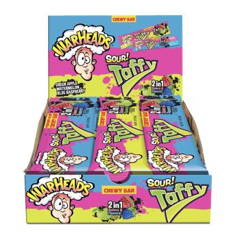 American Sweets - A full case of super sour chewy taffy bar by Warheads!