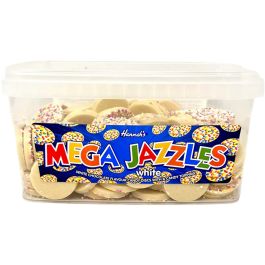 Mega White Chocolate Jazzles Tub Of 120 Retro Sweets Pick And Mix Mega White Chocolate Jazzles Tub Of 120 Retro Sweets Pick And Mix