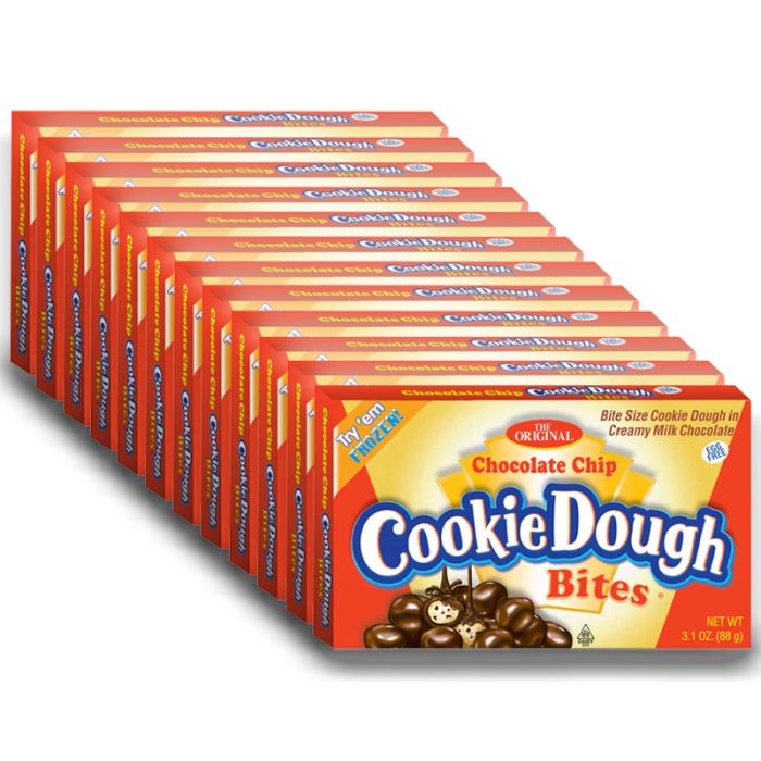 Cookie Dough Bites - Chocolate Chip - Chocolate-Covered Edible Cookie Dough  Bites - Egg-Free Edible Cookie Dough Candy - 12 Count (3.1 oz each)