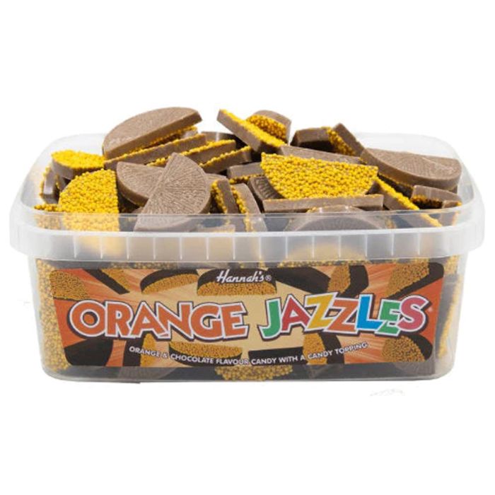 Hannahs Orange Jazzles Tub Of 120 Retro Sweets Sweet Tubs Pick 