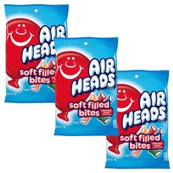 American Sweets - Pack of 3 Airheads soft filled bites, 170g bags