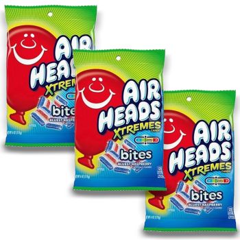 American Sweets - A pack of 3 sour blue raspberry candy bites by Airheads!