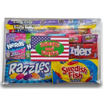 American Candy large Gift Box - An American candy hamper filled with the best selling American candy.