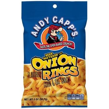 American Sweets - A large 57g bag of Andy Capp's Onion Rings American Crisps.