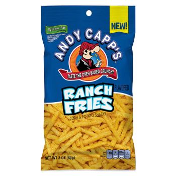 American Sweets - A large 85g bag of Andy Capp's Ranch Fries American Crisps.