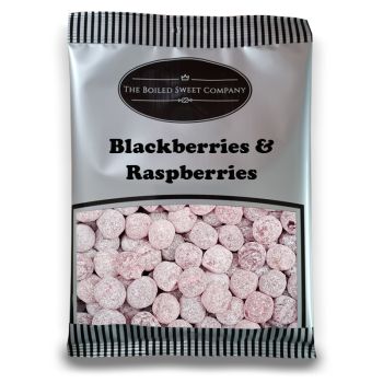 Pick and Mix Sweets - 1Kg Bulk bag of Blackberries and Raspberries traditional sugar coated boiled sweets