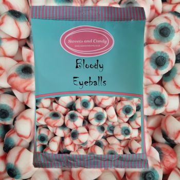 Halloween Sweets - Bloody Eyeballs - 1Kg Bulk bag of spooky fruit flavour jelly sweets shaped like blood shot eyes!