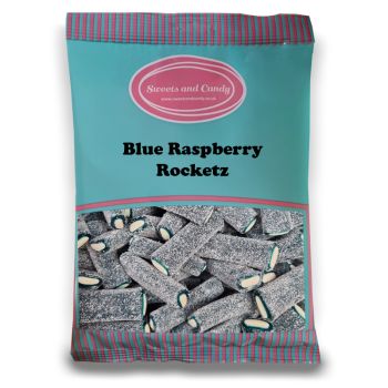 Blue Raspberry Rockets - 1Kg Bulk bag of retro blue raspberry fizzy sweets, with a fondant centre