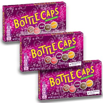 American Sweets - A pack of 3 Bottlecaps fizzy American candy theatre boxes.