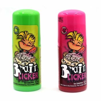 A roller sweet full of sour liquid candy, in either apple or cherry flavour