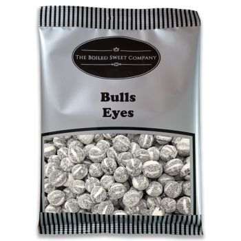 Pick and Mix Sweets - 1Kg Bulk bag of Bulls Eyes, traditional black and white boiled sweets with a peppermint flavour.