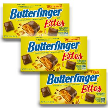 American Sweets - Bitesize Butterfinger chocolate and peanut butter American candy bars in a handy Theatre Box!