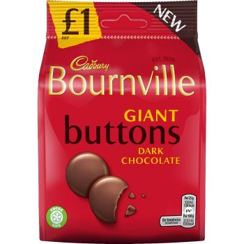 A share size bag of Cadbury Bournville dark chocolate button sweets
